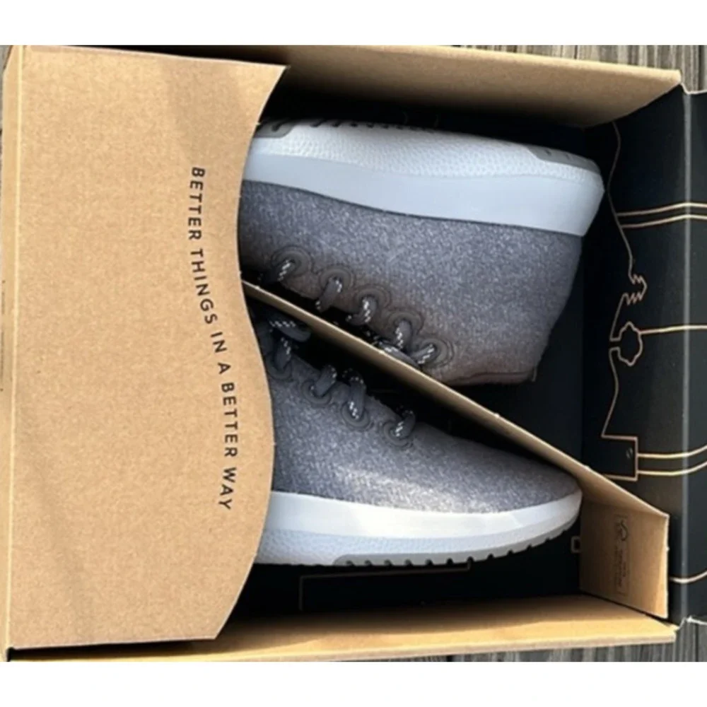 Allbirds Mizzle Merino Wool Runner-Up Ankle Sneaker Lace Light-Gray Size 10 NWT